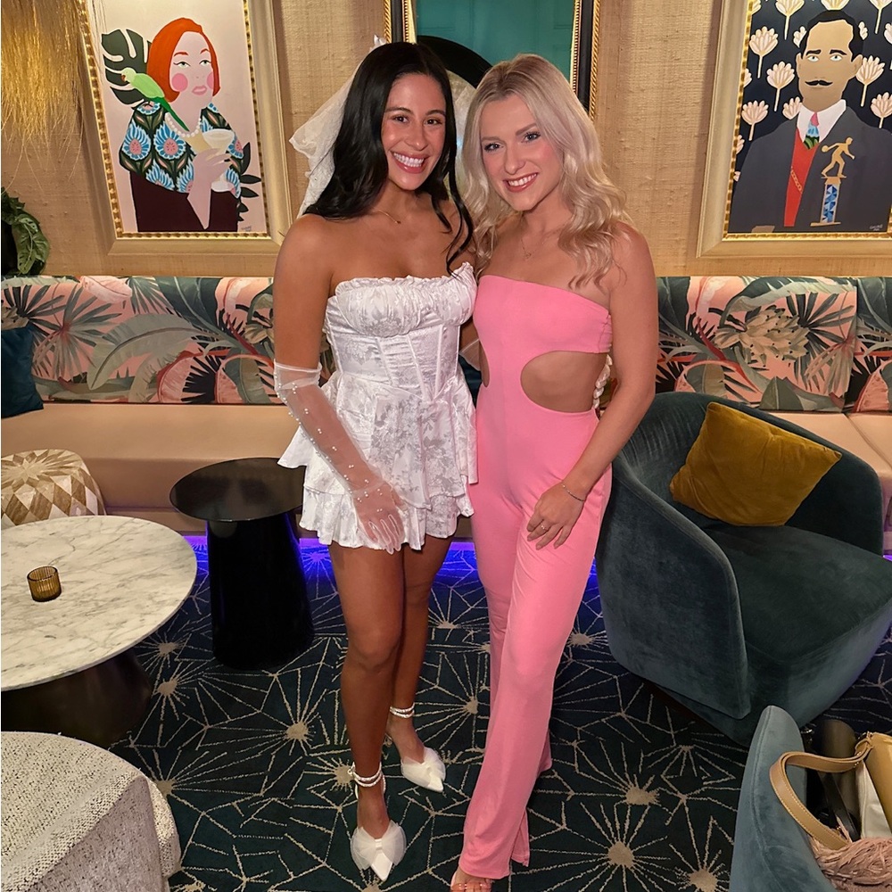 White Corset Strapless Dress